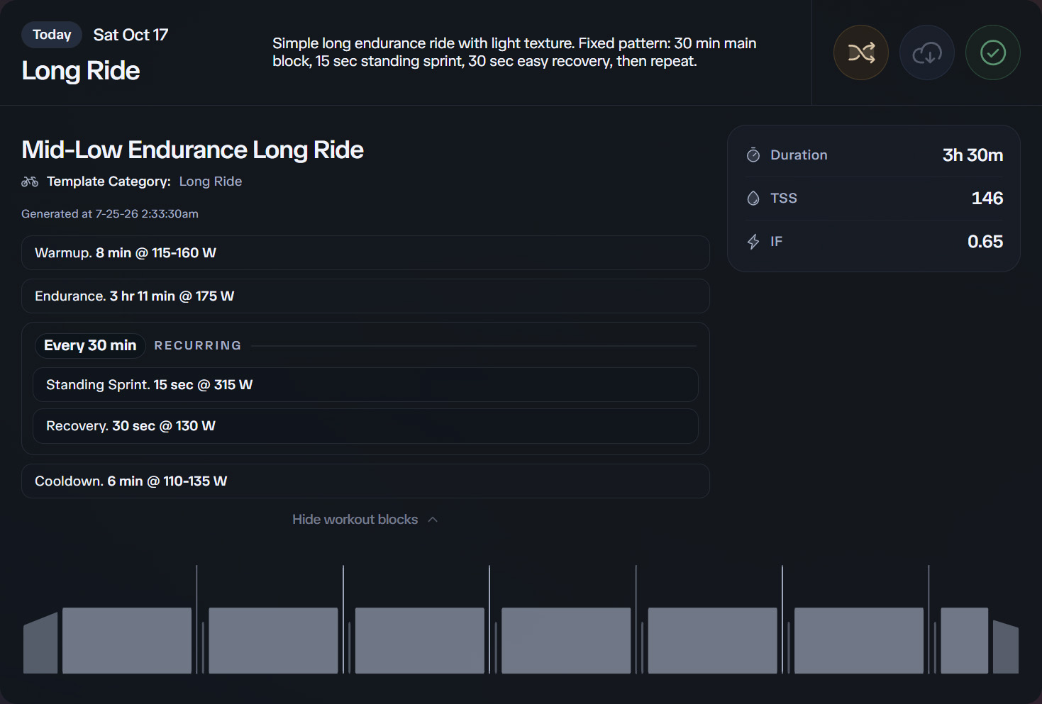 Custom daily workout guidance with purpose and key session details